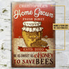 uni Home Grown Honey Bee Farm Rectangle Metal Sign Custom Name Year