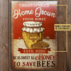 uni Home Grown Honey Bee Farm Rectangle Metal Sign Custom Name Year