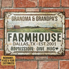 uni Big Farm Farmhouse One Hug Rectangle Metal Sign Custom Name Place Year