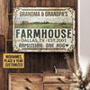 uni Big Farm Farmhouse One Hug Rectangle Metal Sign Custom Name Place Year