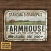 uni Big Farm Farmhouse One Hug Rectangle Metal Sign Custom Name Place Year