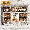 uni Farm Chicken Coop Fresh Eggs Daily Rectangle Metal Sign Custom Year And Name