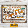 uni Farm Fresh Pumpkin Patch Rectangle Metal Sign Custom Name And Place