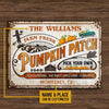 uni Farm Fresh Pumpkin Patch Rectangle Metal Sign Custom Name And Place