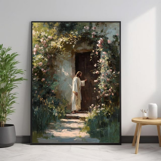 Unijames Jesus Knocking at the Door Canvas Wall Art