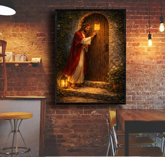 Unijames Jesus Knocking at the Door Canvas Wall Art