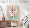 Unijames Jesus Is The Way Floral Cross Canvas Wall Art