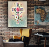 Unijames Jesus Is The Way Floral Cross Canvas Wall Art