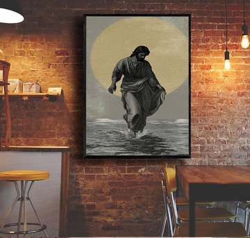 Unijames Jesus Walking on Water Canvas Wall Art