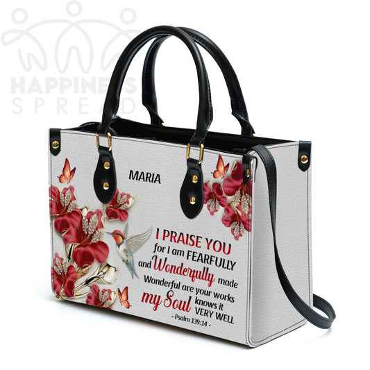 Personalized Hand Bag, Wonderful Are Your Works, Personalized Gifts, Gifts for Women.