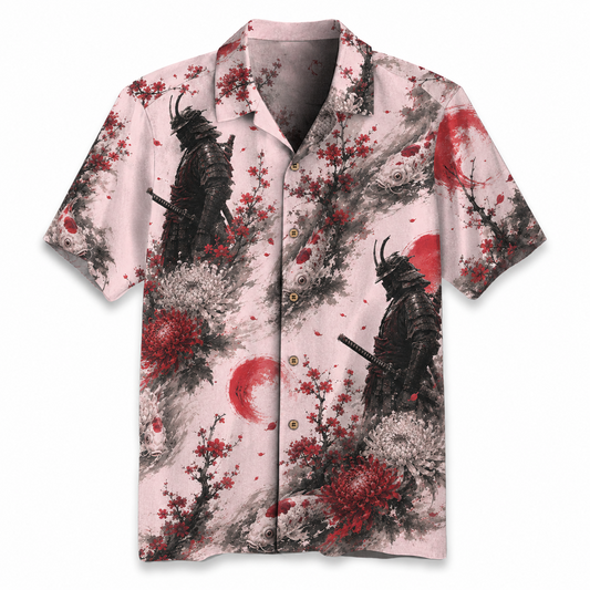 Crimson Bushido – Samurai & Koi Hawaiian Shirt