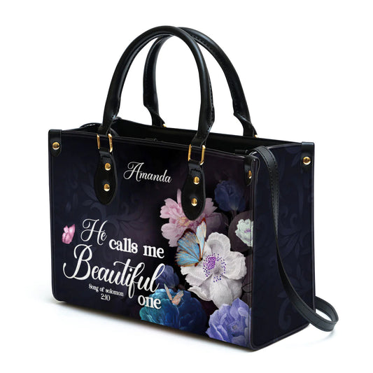 Personalized Hand Bag, Solomon 2:10, He Calls Me Beautiful One, Personalized Gifts, Gifts for Women.