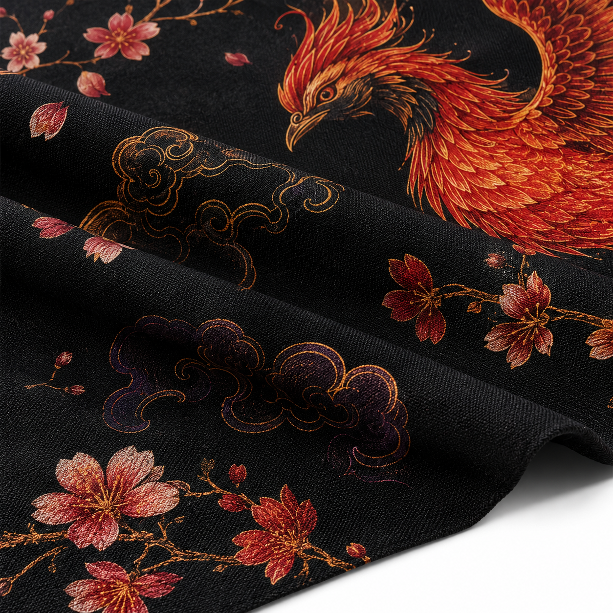 Crimson Phoenix Sakura Hawaiian Shirt
