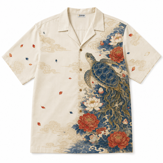 Oceanic Turtle Wave Hawaiian Shirt