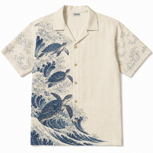 Oceanic Turtle Wave Hawaiian Shirt