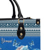 Blessed Is She Leather Handbag Blue, Personalized Bags, Gifts for Women, Christmas Gift, CABLTB01290923.
