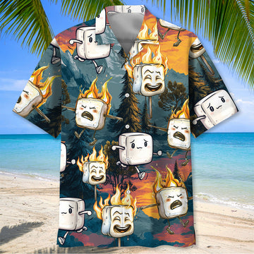 Unijames Funny Marshmallow Emotions Hawaiian Shirt