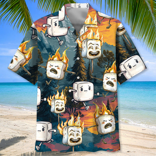 Unijames Funny Marshmallow Emotions Hawaiian Shirt