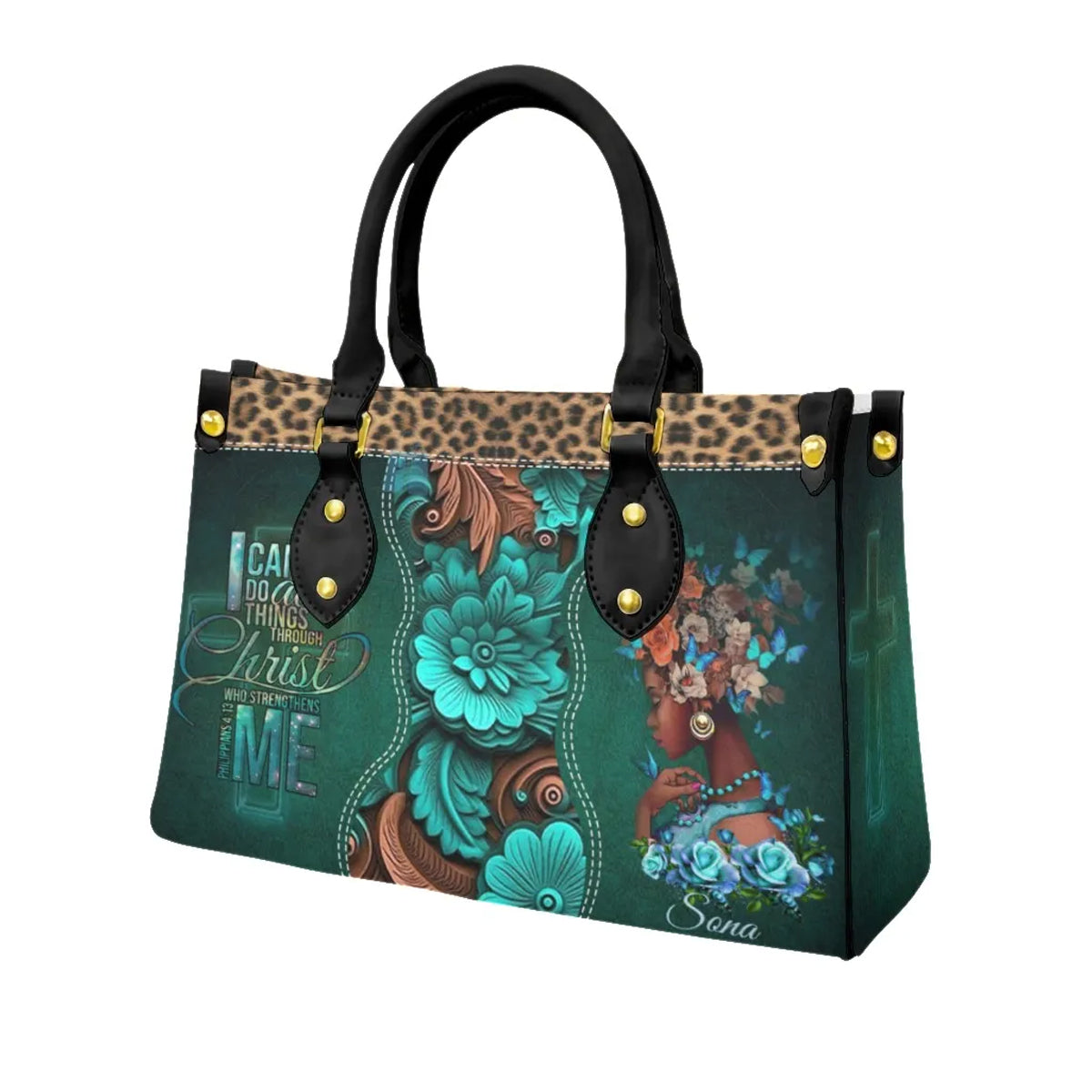 I Can Do All Things Through Christ Philippians 4:13 Personalized Leather Bags, Personalized Bags, Gifts for Women, Christmas Gift, CABLTB01280823.