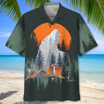 Unijames Campfire Stories With Bigfoot Hawaiian Shirt