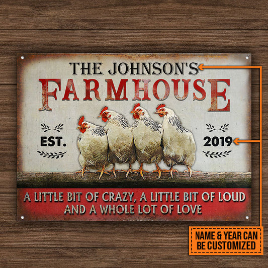 uni Customized Name Chicken Farmhouse A Little Bit Loud All Printed 3D Metal Sign