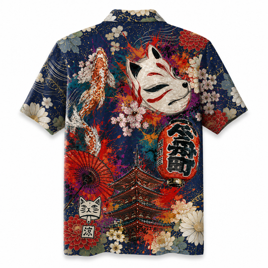 Midnight Koi Reverie Hawaiian Shirt