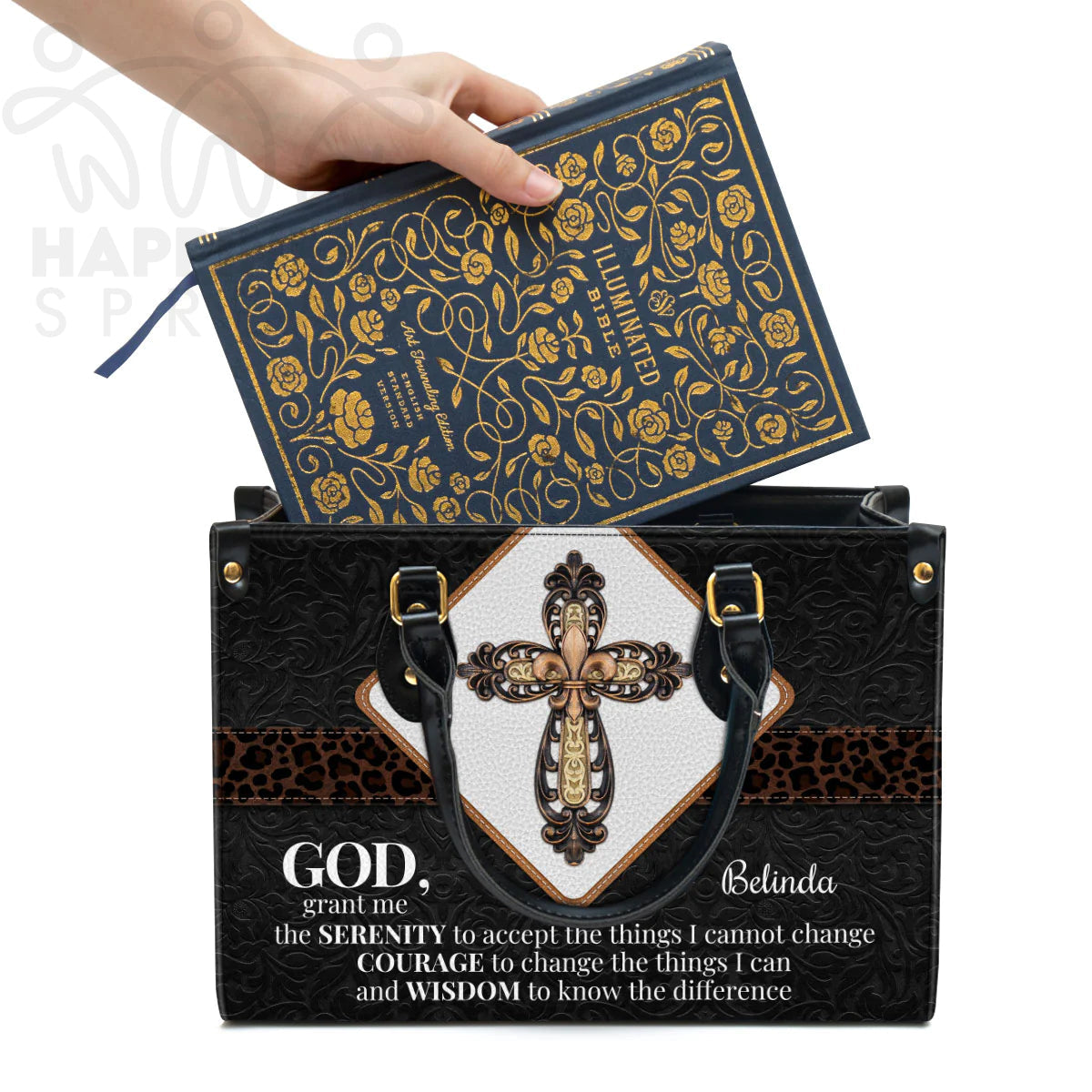 Personalized Hand Bag, God and Cross, Personalized Gifts, Gifts for Women.
