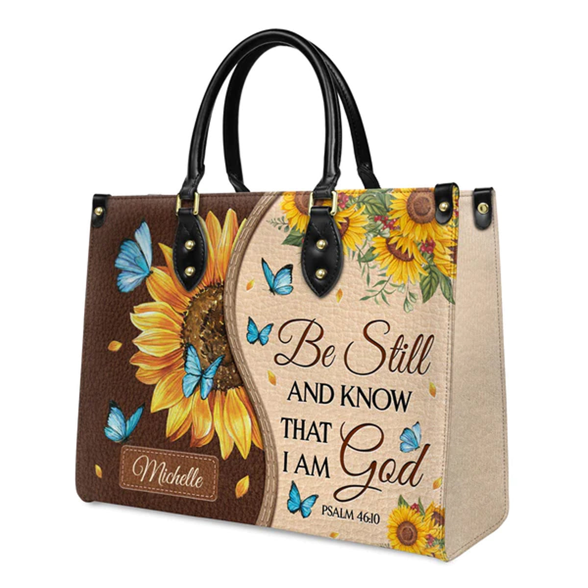 Be Still And Know That I Am God Psalm 46:10 Sunflower Butterfly, Personalized Gifts, Gifts for Women, Christmas Gift.