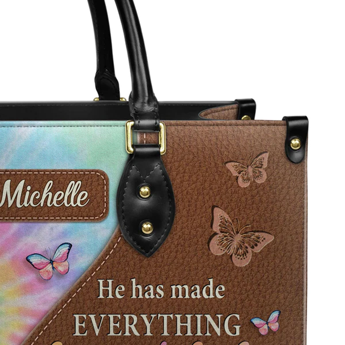 He Has Made Everything Beautiful In Its Time Ecclesiastes 3:11 Leather Bags, Personalized Bags, Gifts for Women, Christmas Gift, CABLTB02140823.