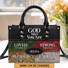 God Says You Are Love Strong Blessed Enough Leather Bags, Personalized Bags, Gifts for Women, Christmas Gift, CABLTB09290723.