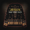 Unijames Jesus Has Your Back Funny Ugly Christmas Sweater Christian Holiday Sweatshirt Savior vs Devil Pullover Religious Xmas Party Outfit