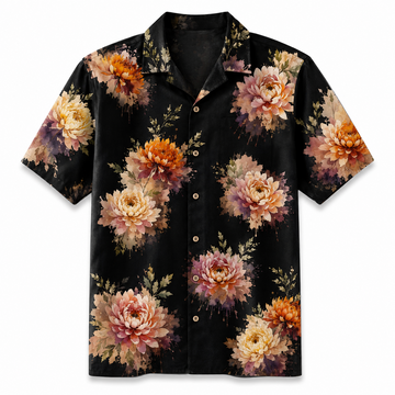 Midnight Peony Bloom Hawaiian Shirt