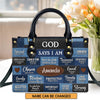 God Says I Am Strong Leather Bags, Personalized Bags, Gifts for Women, Christmas Gift, CABLTB01300723.