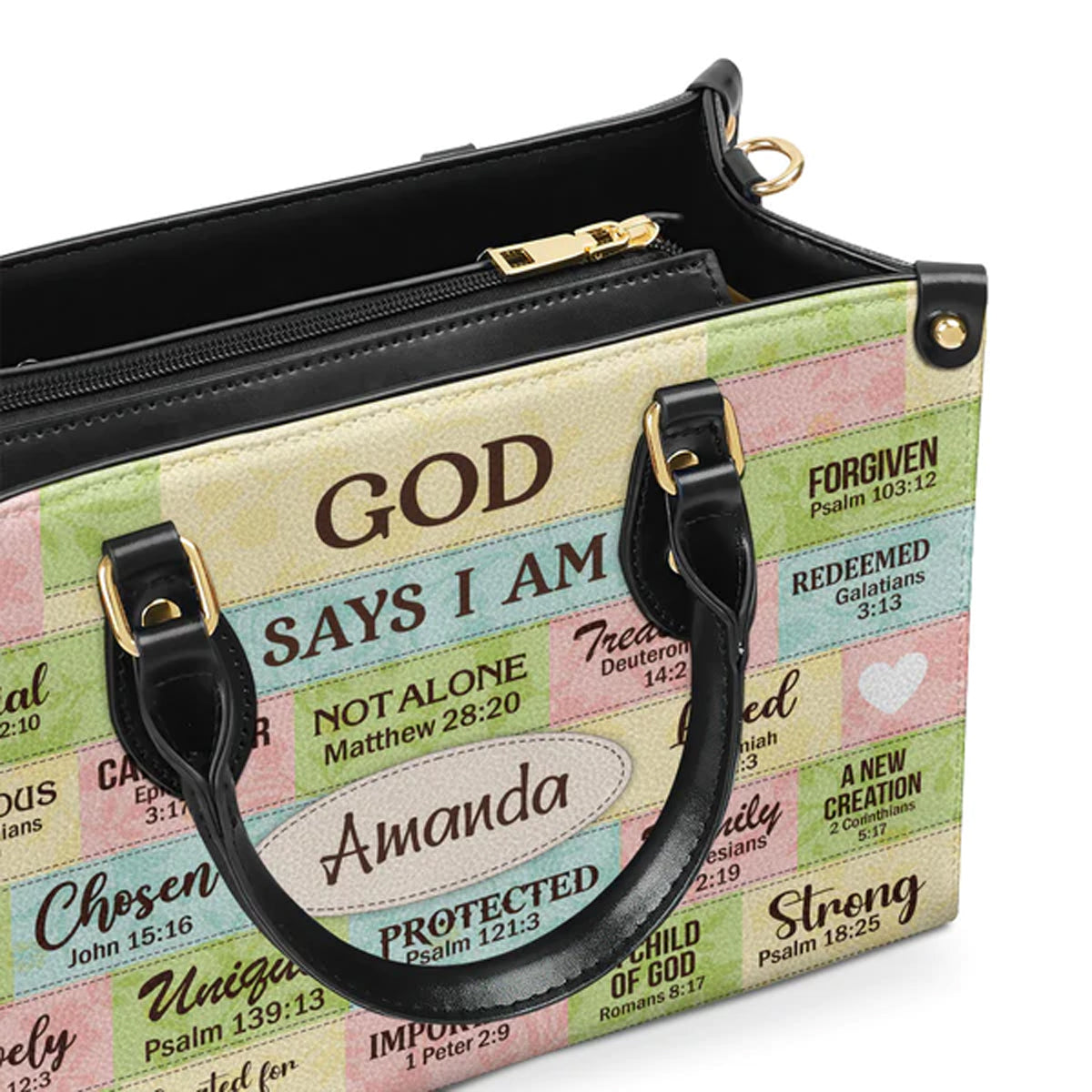 God Says I Am Leather Bags, Personalized Bags, Gifts for Women, Christmas Gift, CABLTB02300723.