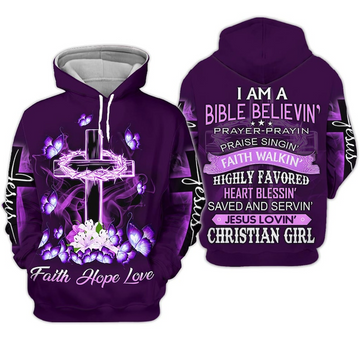 Unijames  I Am Bible Believing Jesus 3D All-Over Print Hoodie
