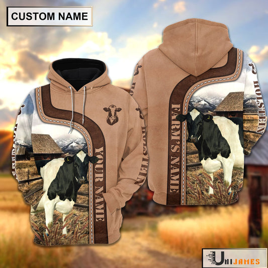 Uni Personalized Name Holstein Light Brown Hoodie