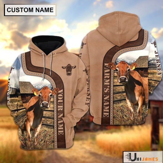 Uni Personalized Name Jersey Light Brown Hoodie