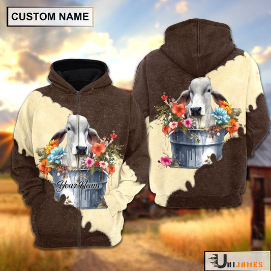 Uni Brahman In Bucket Brown Tie Dye Personalized Hoodie