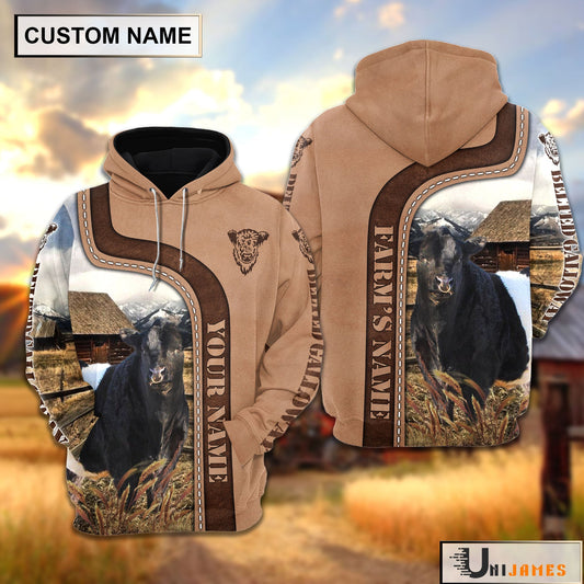 Uni Personalized Name Belted Galloway Light Brown Hoodie