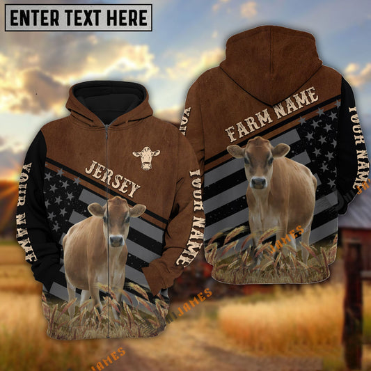 Uni Jersey Black & Brown Flag Pattern Personalized Hoodie