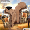 Uni Personalized Name Simmental Light Brown Hoodie