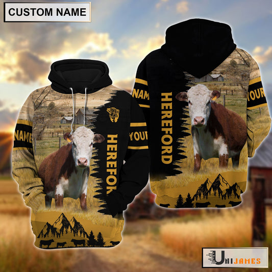 Uni Hereford Happy Life Farm Personalized 3D Hoodie