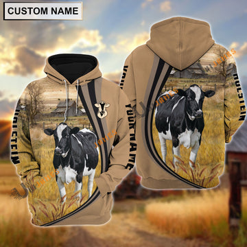 Uni Holstein Grey Farming Personalized Name Hoodie