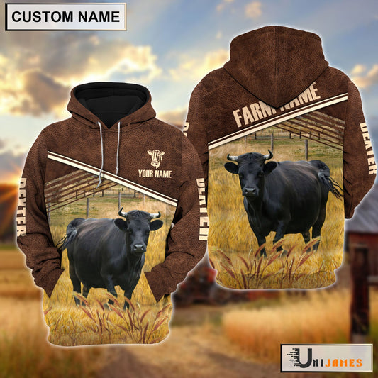 Uni Dexter On Farm Leather Pattern Personalized Hoodie