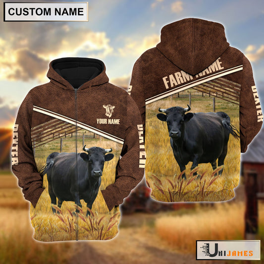 Uni Dexter On Farm Leather Pattern Personalized Hoodie