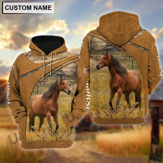 Uni Personalized Name Horse Farming Life 3D Shirt