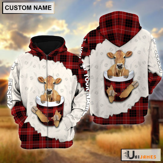 Uni Jersey In Pocket Red Personalized Hoodie