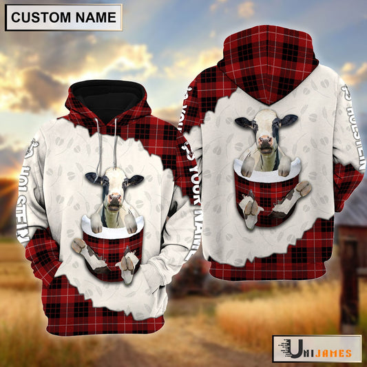 Uni Holstein In Pocket Red Personalized Hoodie