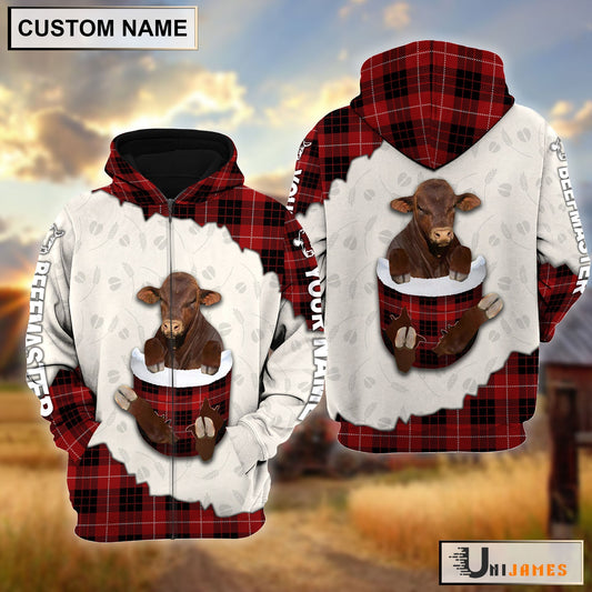 Uni Beefmaster In Pocket Red Personalized Hoodie