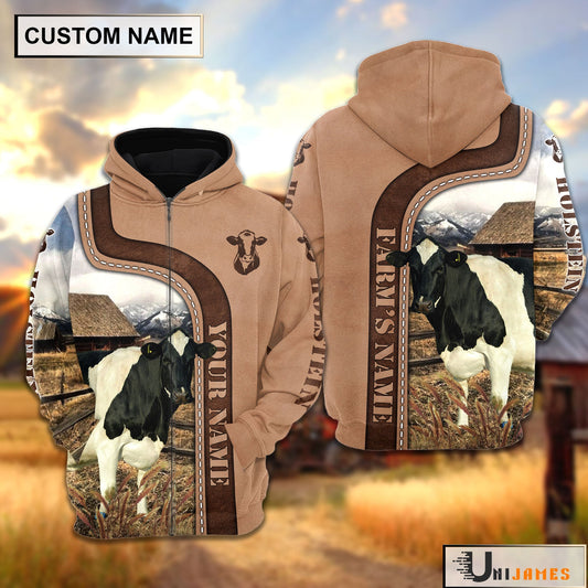 Uni Personalized Name Holstein Light Brown Hoodie